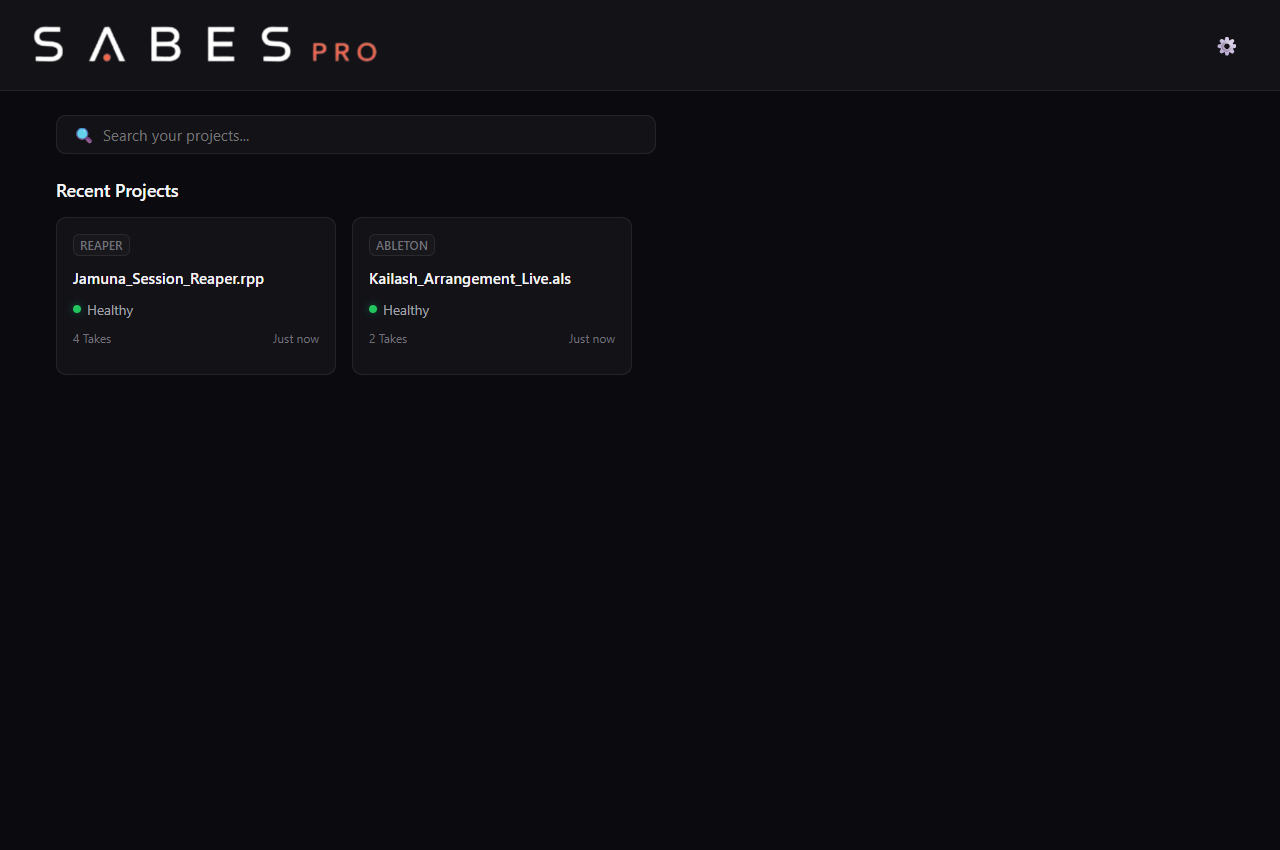 Sabes Pro Projects Dashboard